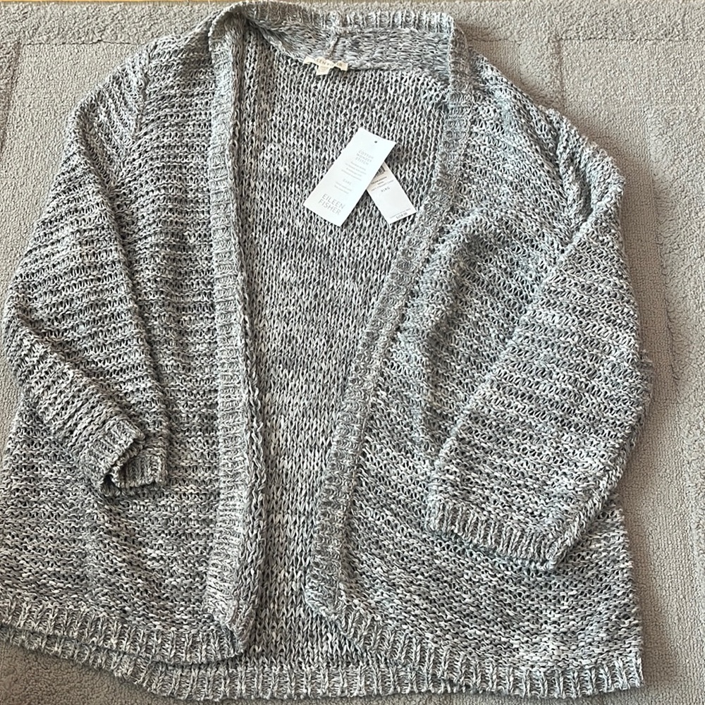 NWT Eileen Fisher knit cotton cardigan